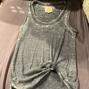 Chaser ribbed fitted tank top S gray/blue